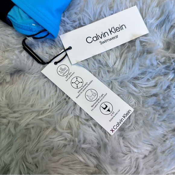 Calvin Klein TROPICAL WATERS Logo-Straps Bikini Swim Top, - Picture 5 of 8